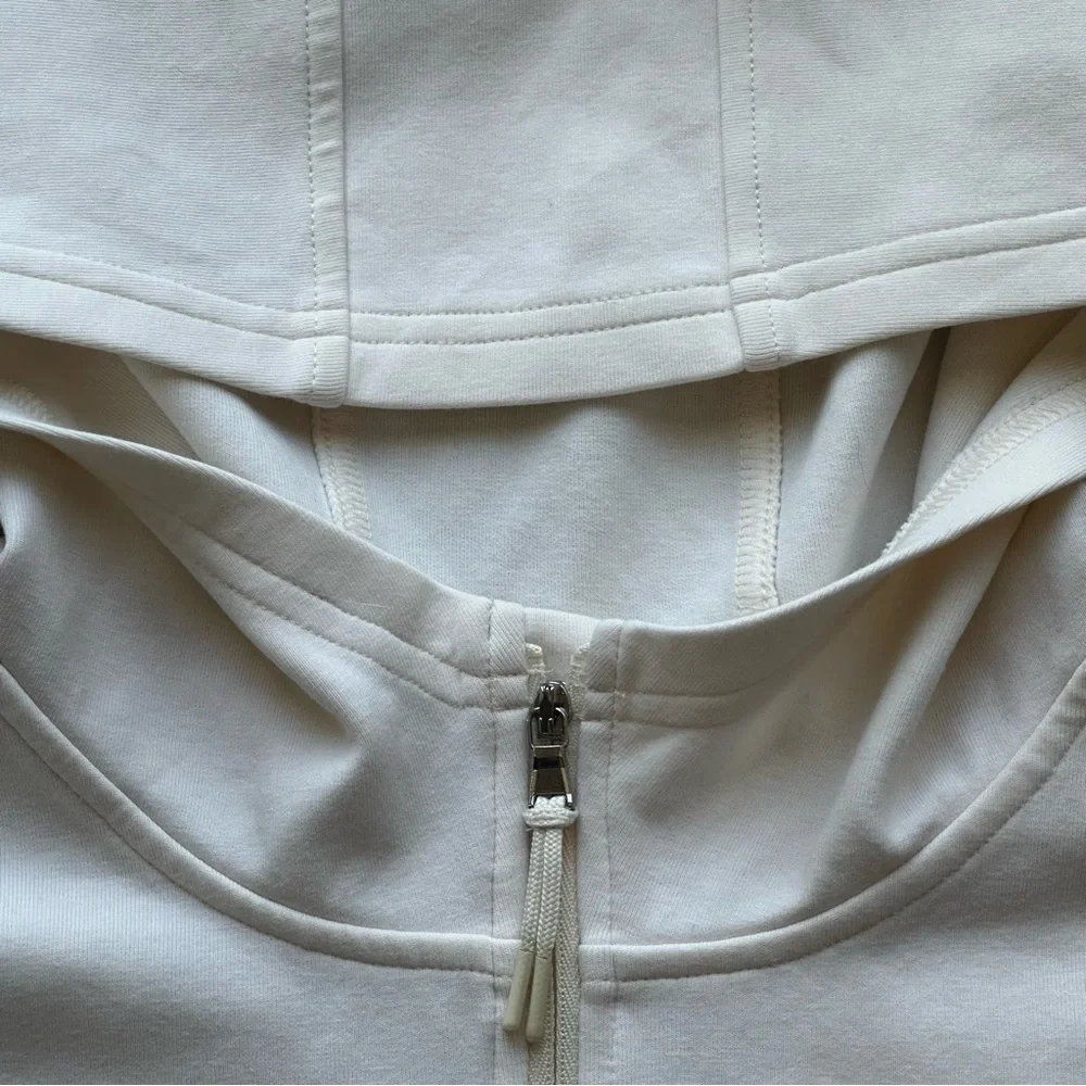 Old Navy Active Dynamic‎ Fleece Cropped Hoodie Girls XL Womens XS White Full Zip